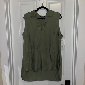 Ellen Tracy Lace Up Front Tank